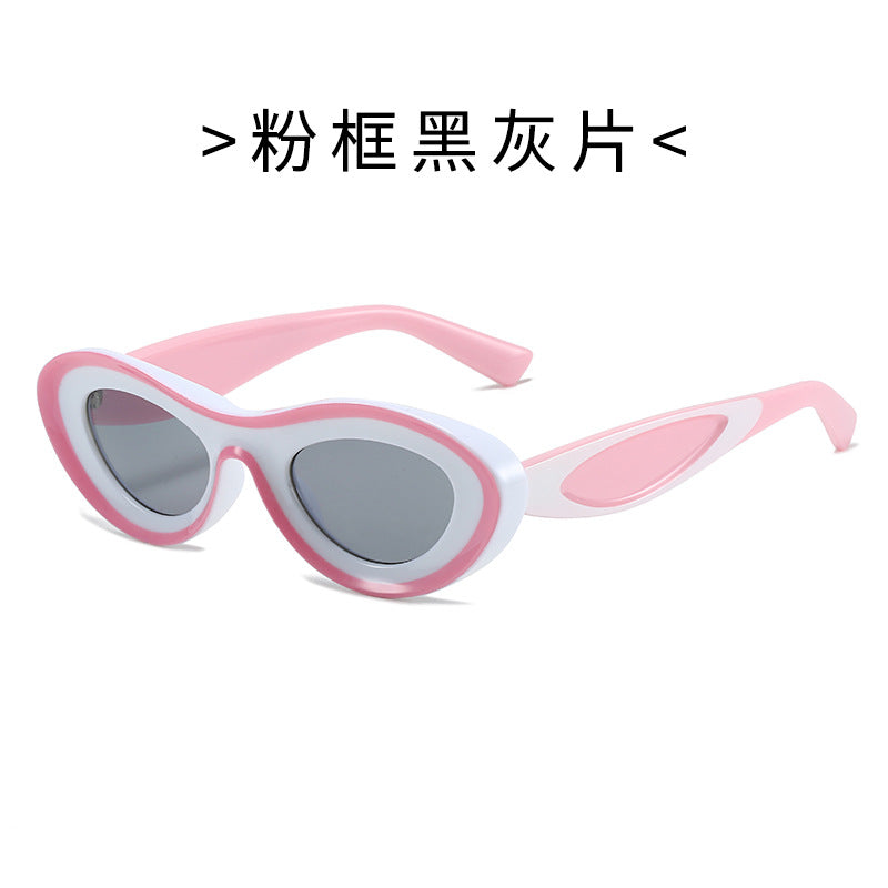 Wholesale PC Contrasting Color Small Frame Sunglasses